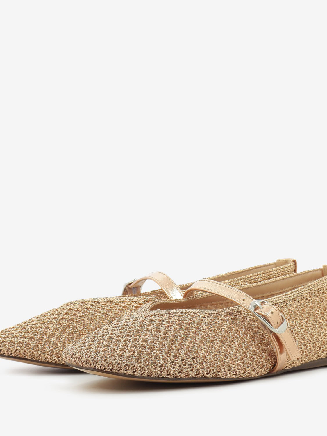 Gayla rose gold fishnet ballerina