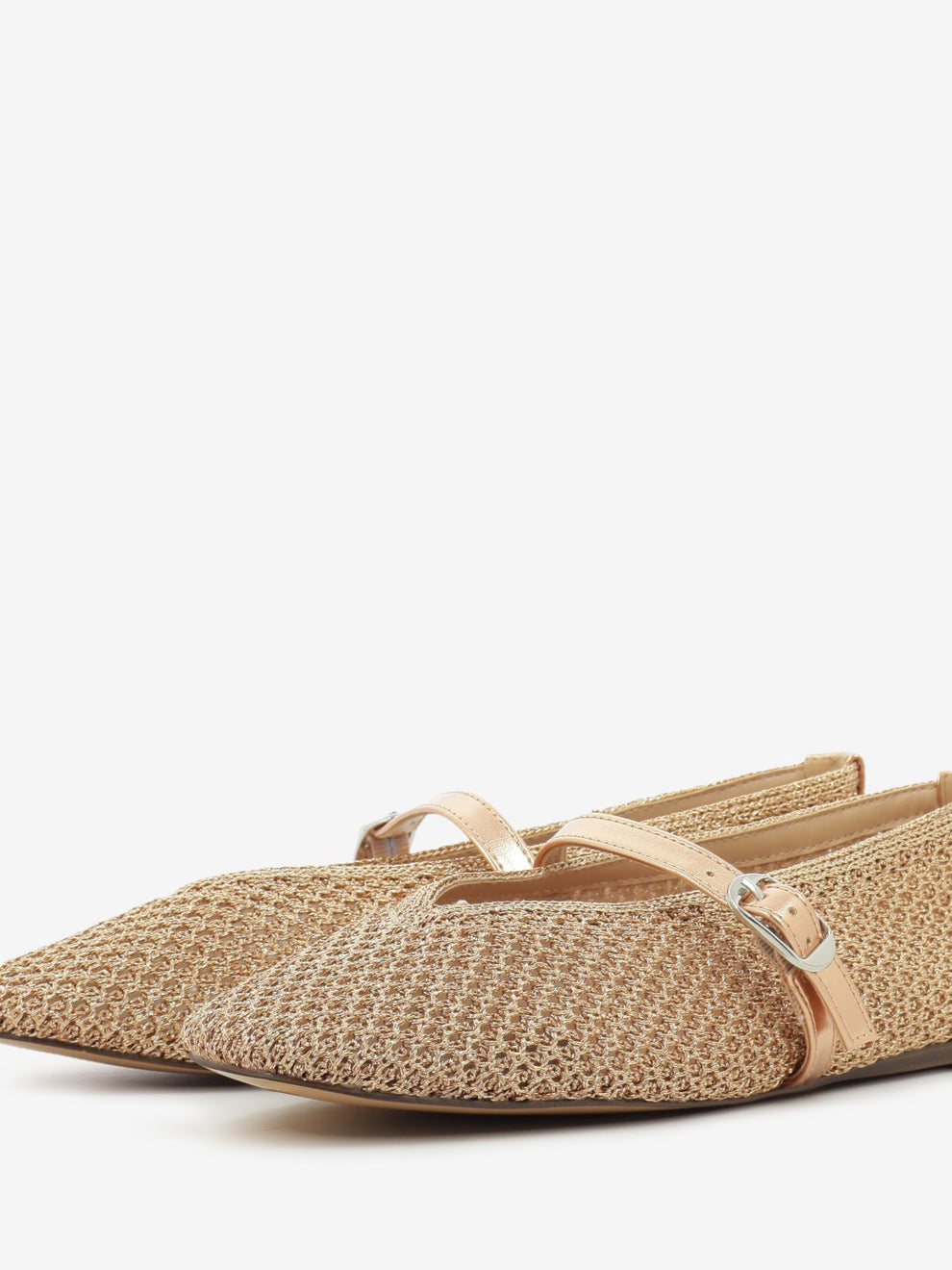Gayla rose gold fishnet ballerina