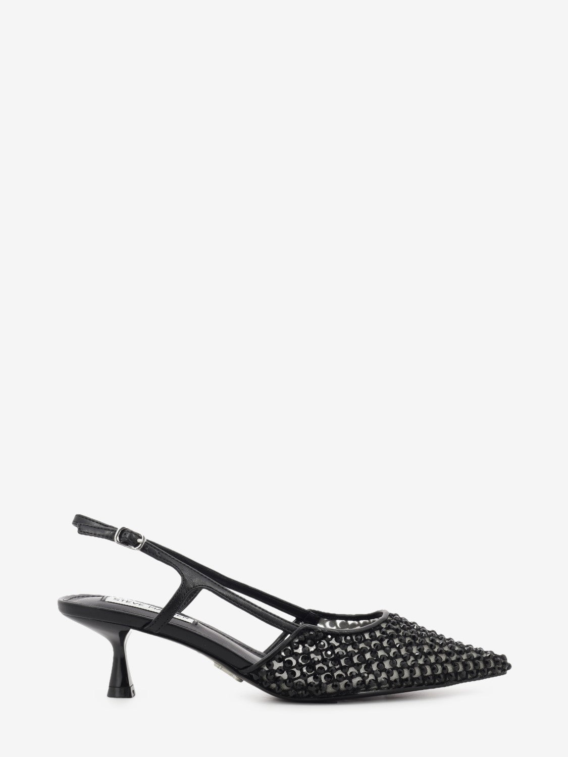 Black jeweled slingbacks