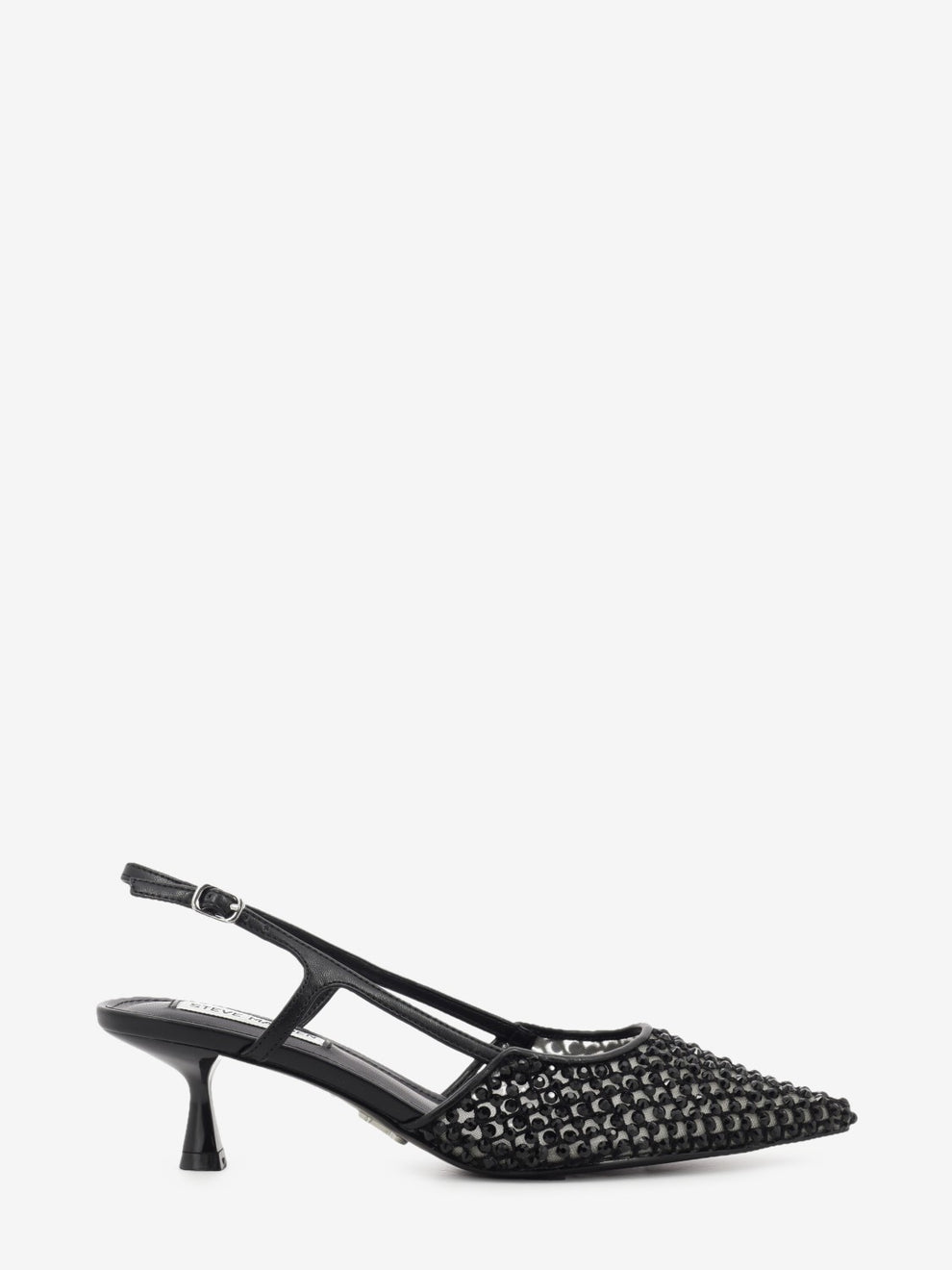 Black jeweled slingbacks