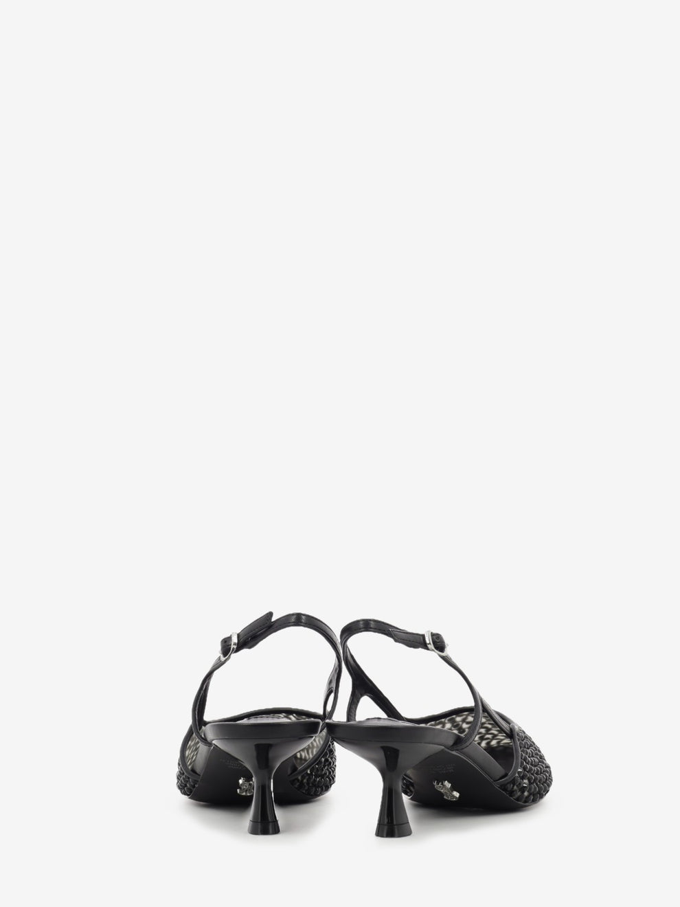 Black jeweled slingbacks
