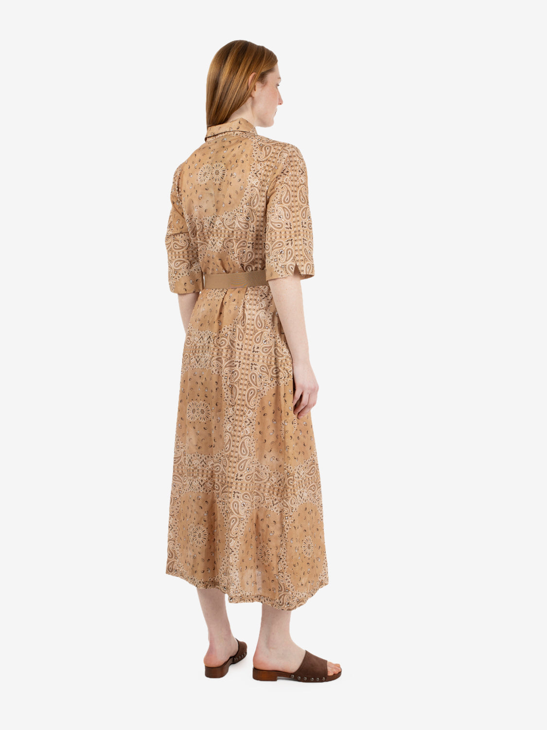 Abito camicia midi camel