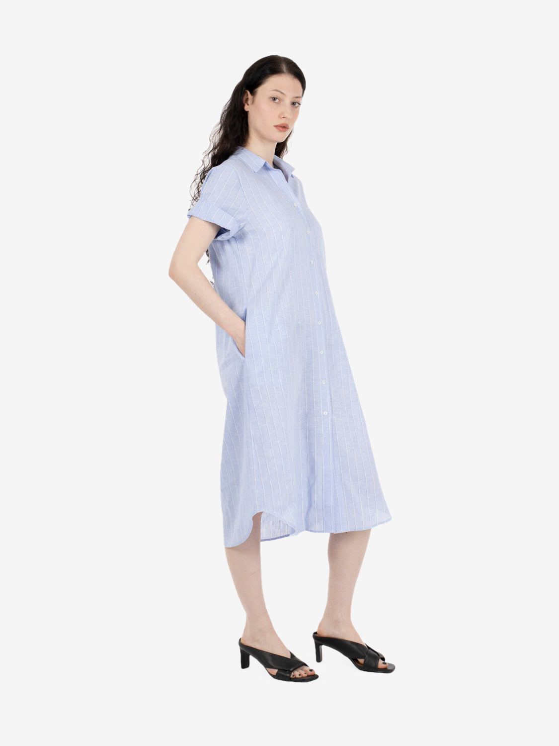 Abito chemisier a righe azzurro