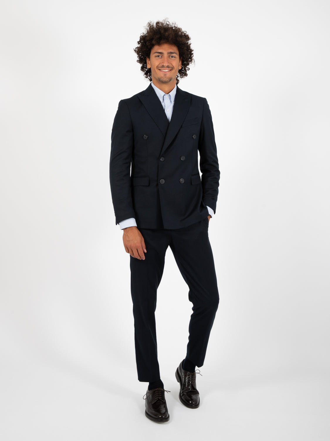Boss blue double breasted suit
