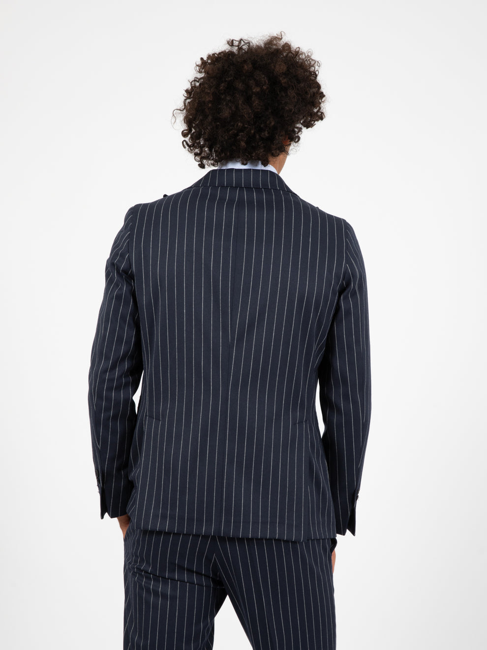 Pasha blue pinstripe suit