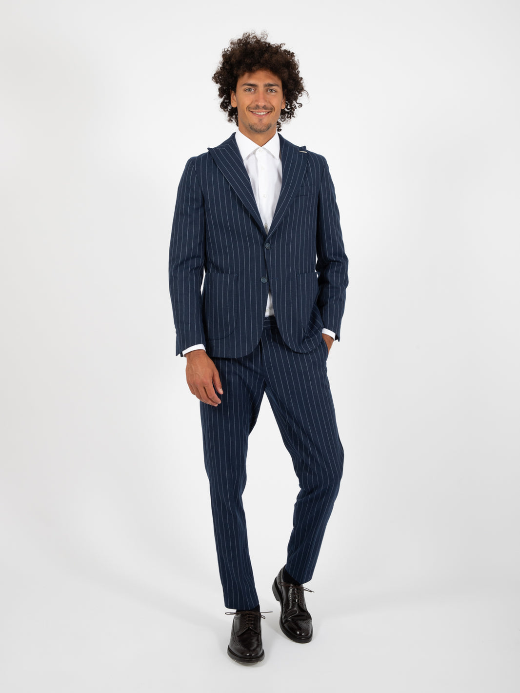 Pasha indigo pinstripe suit