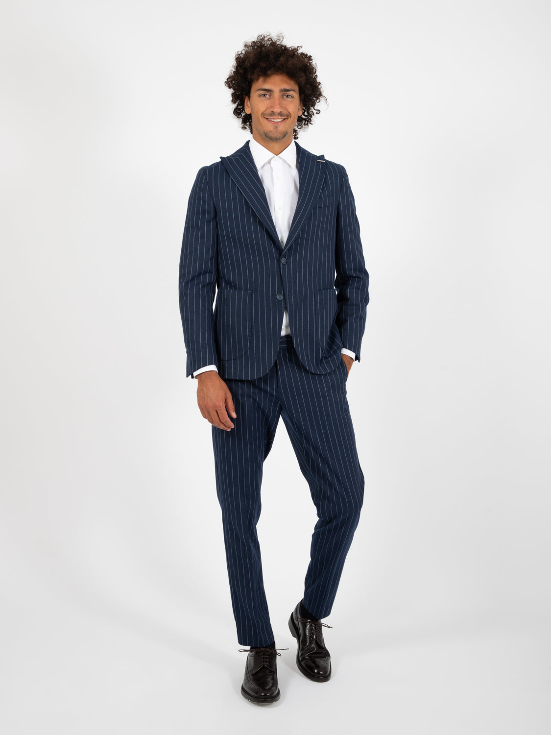 Pasha indigo pinstripe suit