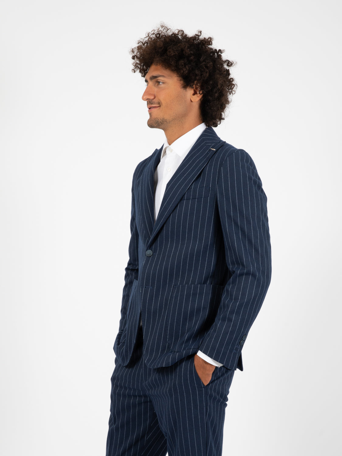 Pasha indigo pinstripe suit