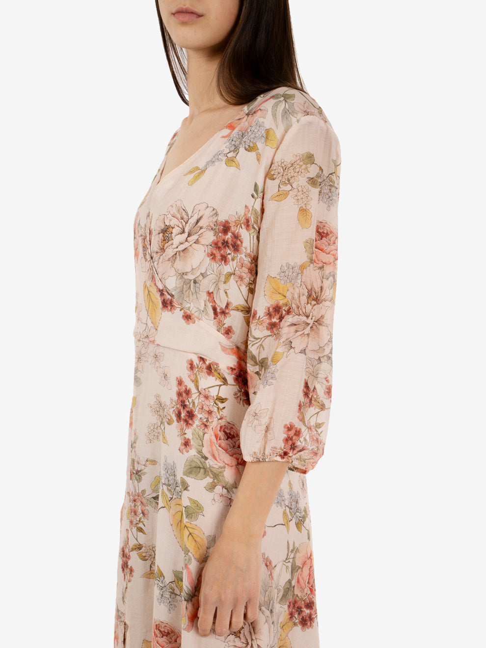 Long pink floral dress