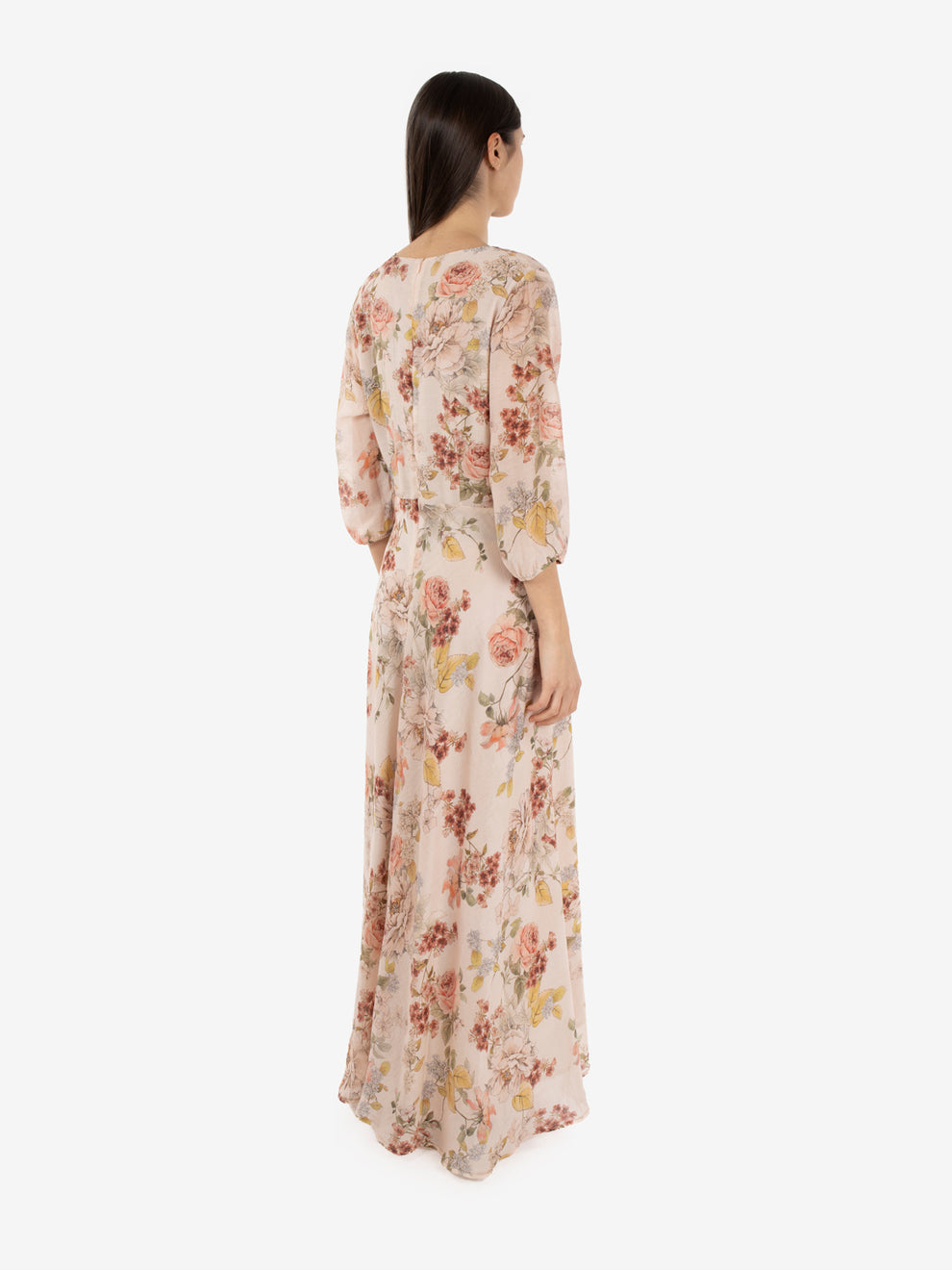 Long pink floral dress