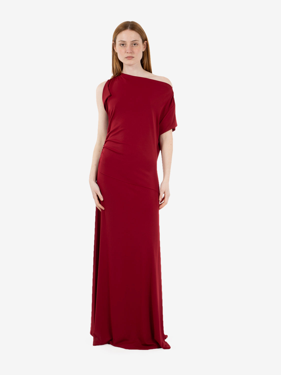 Cherry ruched maxi dress