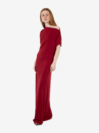 Cherry ruched maxi dress