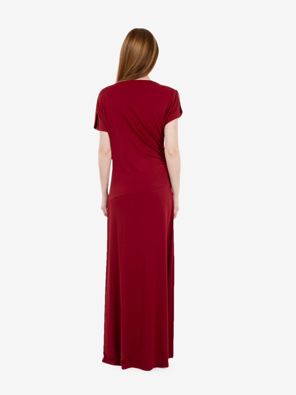 Cherry ruched maxi dress