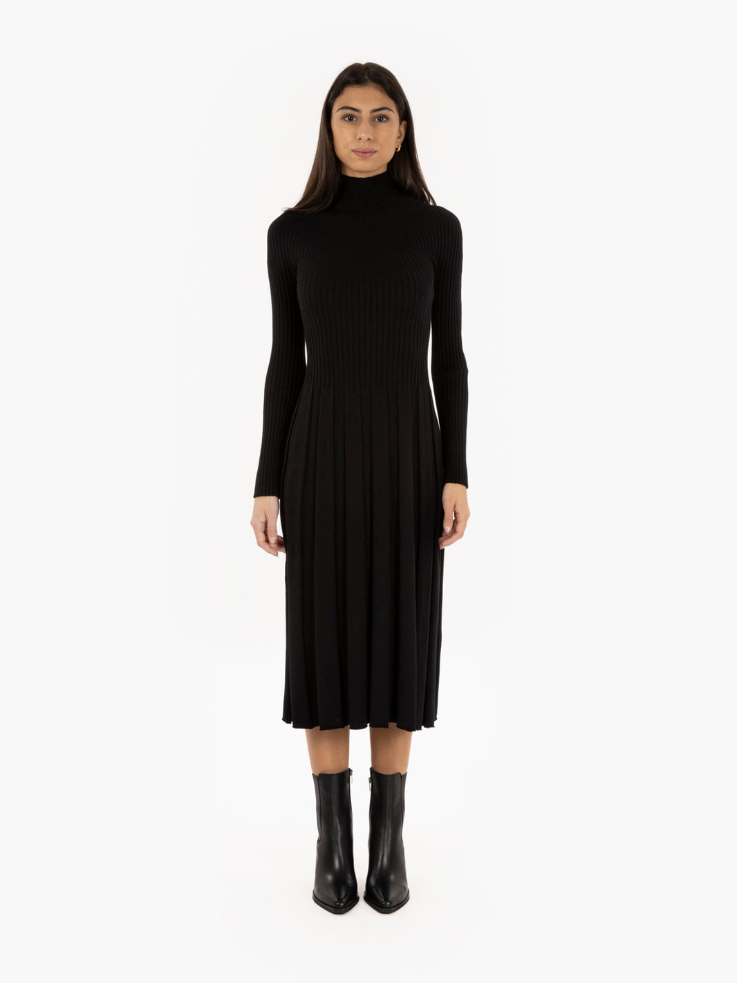 Abito lungo in maglia nero