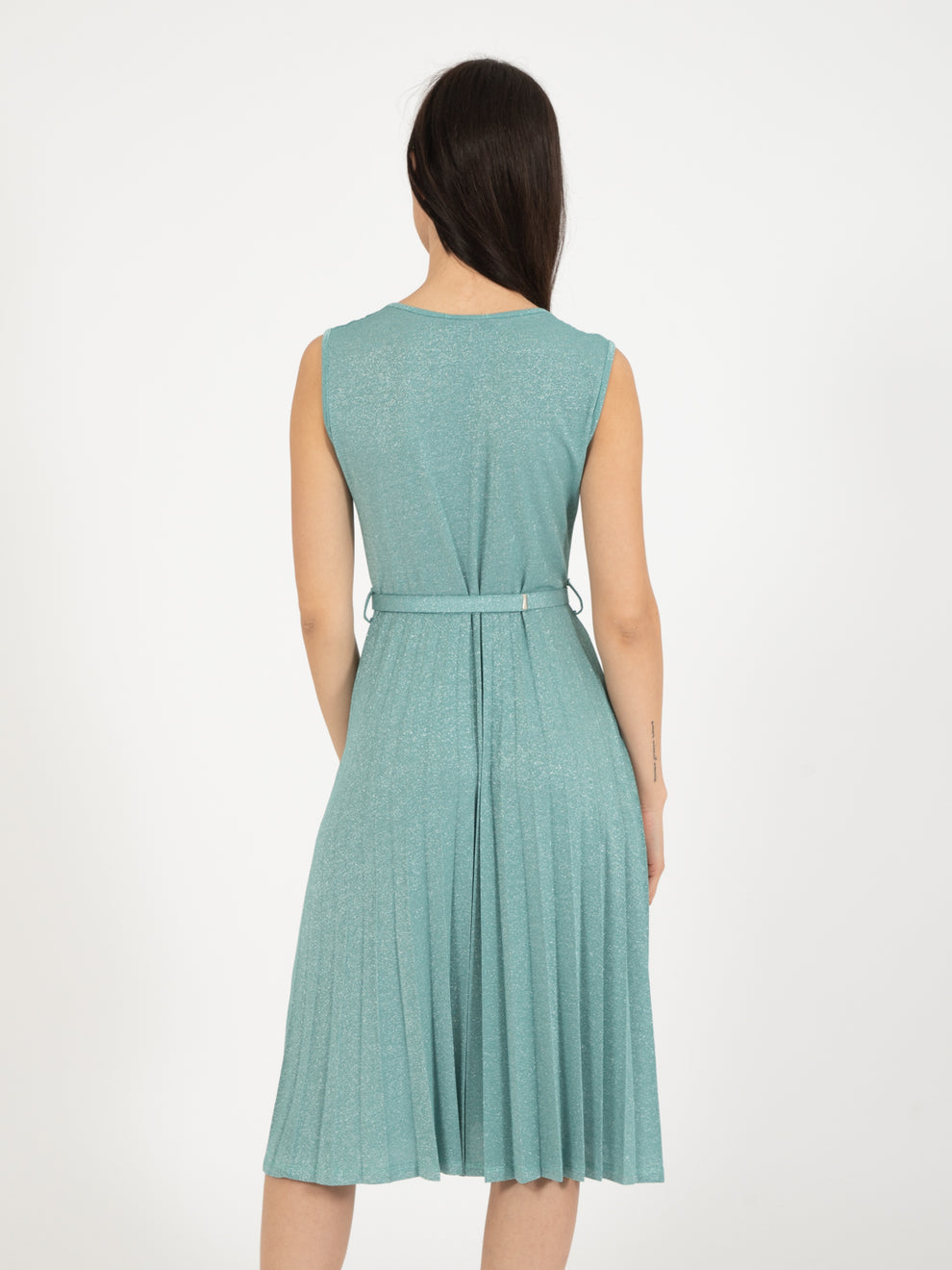 Abito midi lurex felce / argento