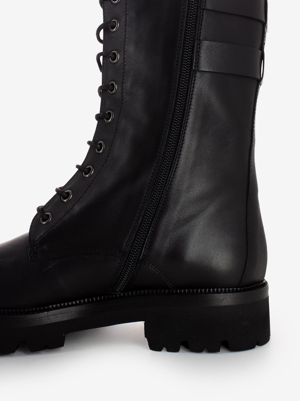 Black ankle boots with side buckles