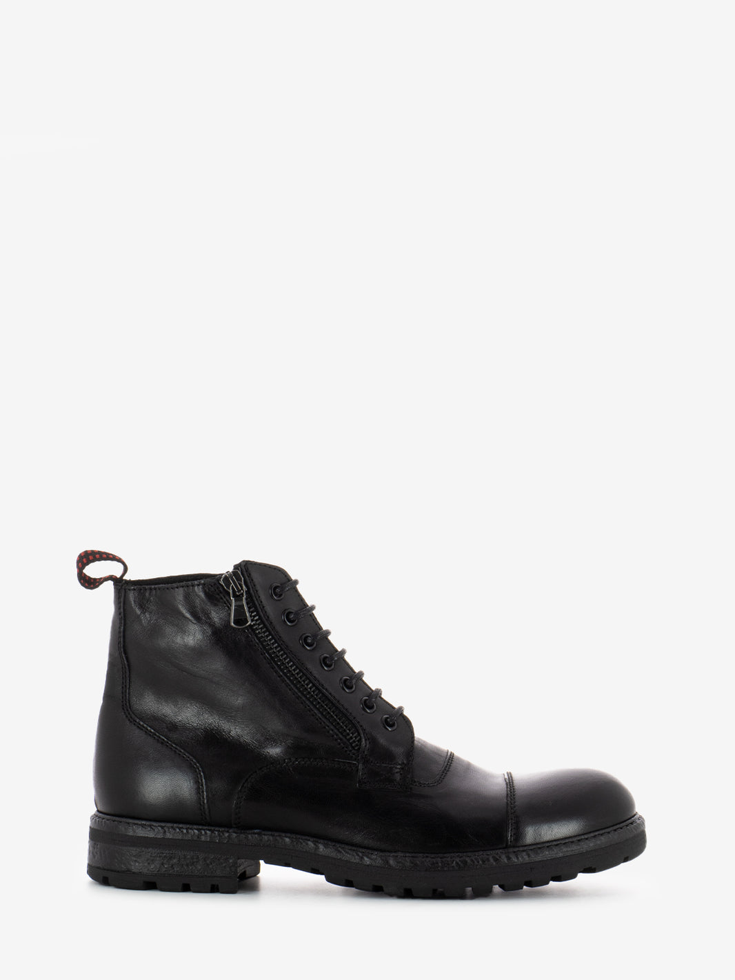 Anfibi doppia zip nero nero
