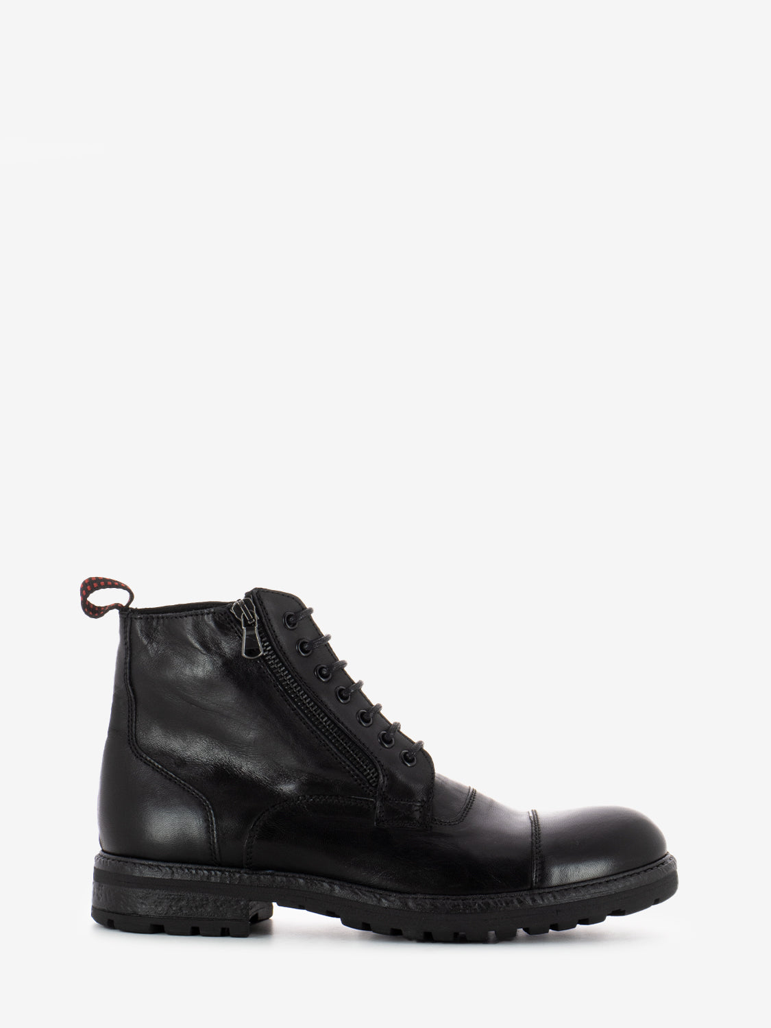 Anfibi doppia zip nero nero