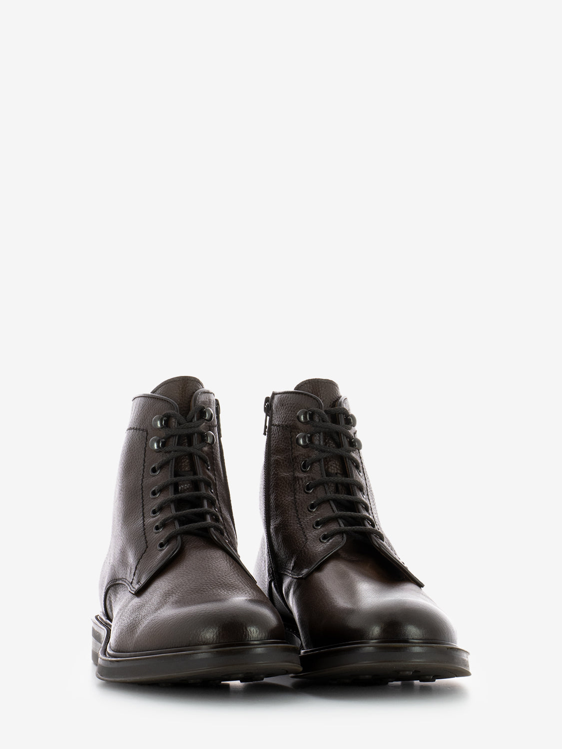 DARK BROWN LEATHER LACES POLISH 9789/ZIP_MAR