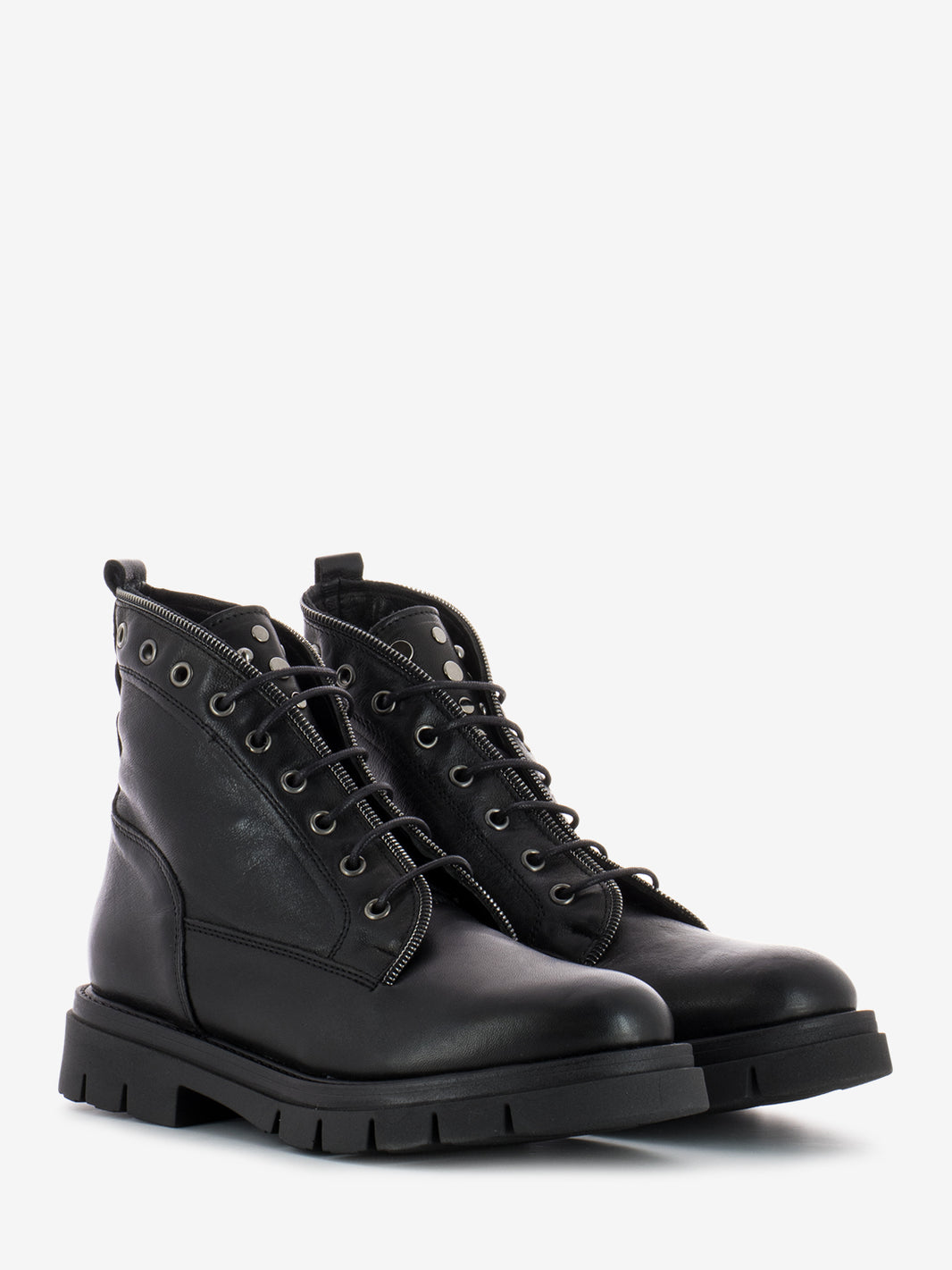 Black studded leather amphibian