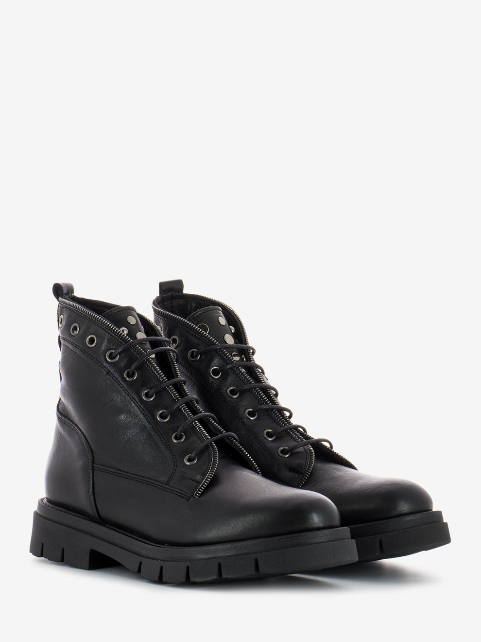 Black studded leather amphibian