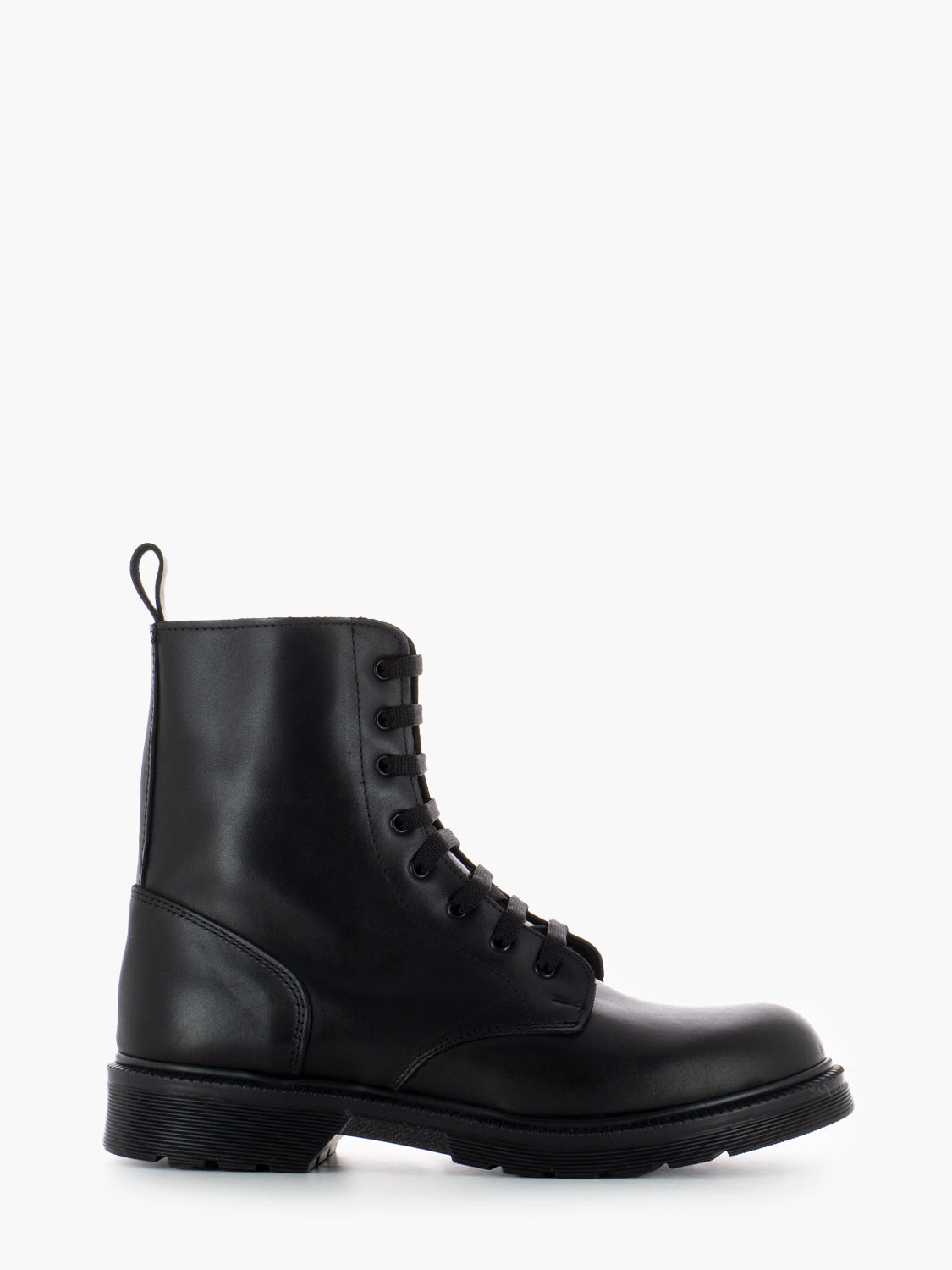 Anfibio in pelle con zip nero