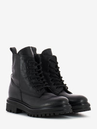 Black leather amphibian with high tongue