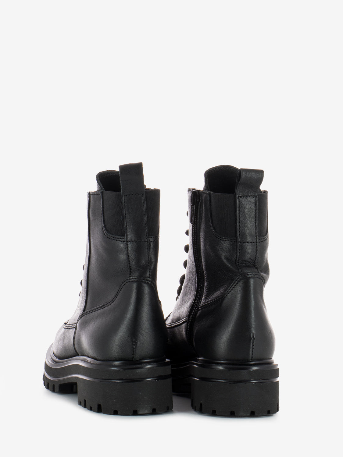 Black leather amphibian with high tongue
