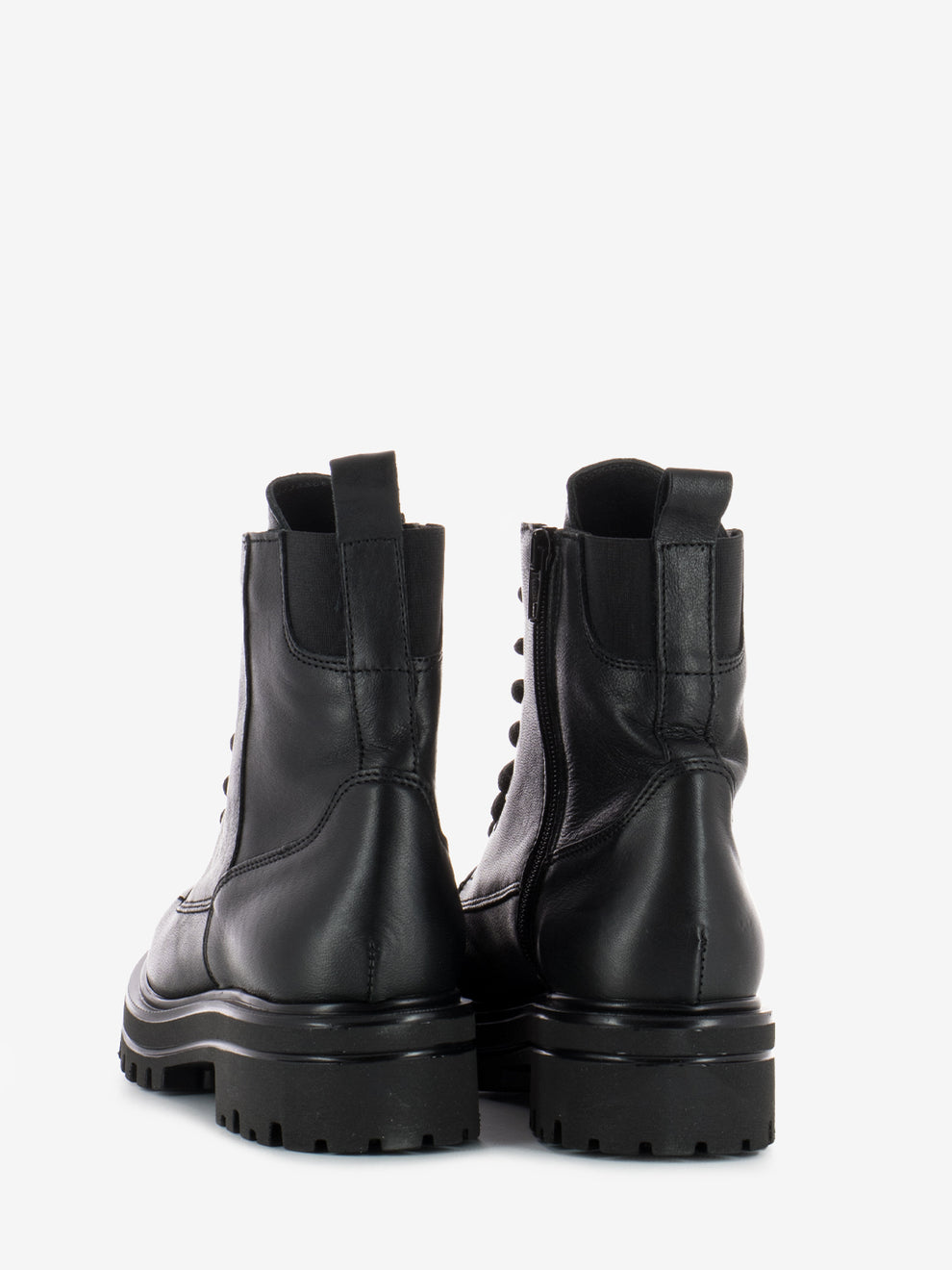 Black leather amphibian with high tongue