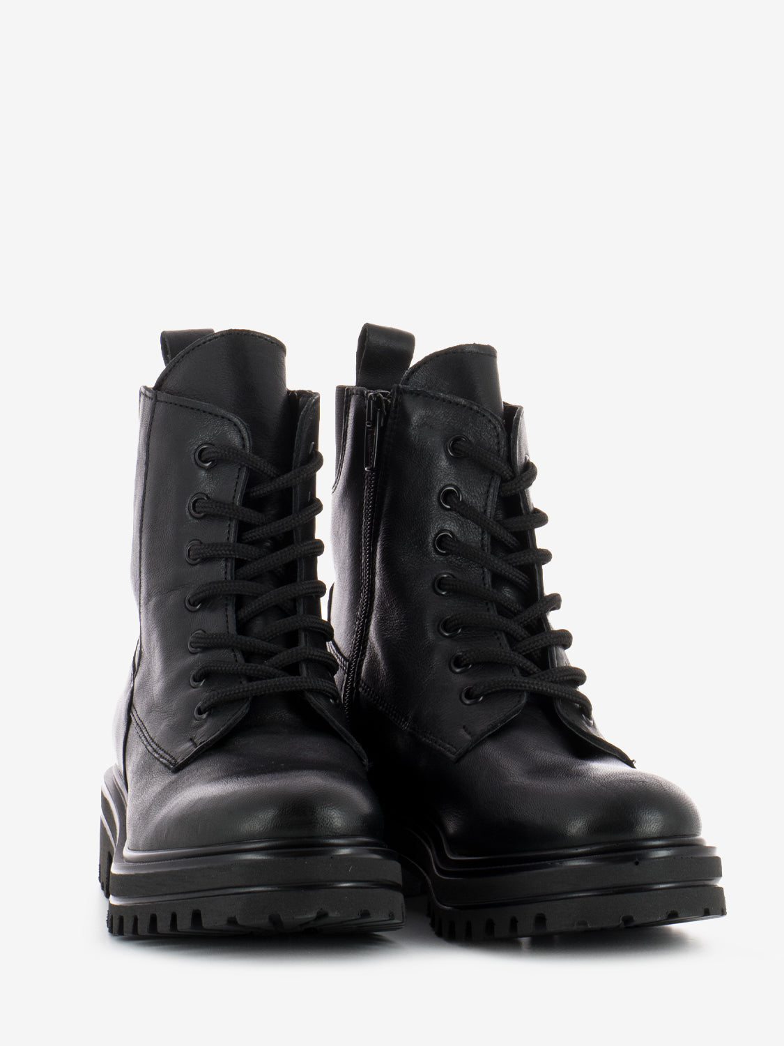 Black leather amphibian with high tongue