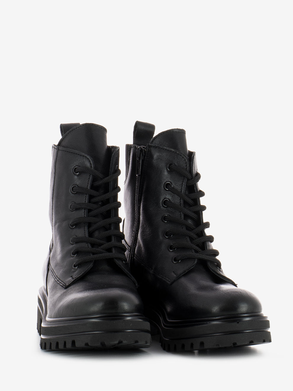Black leather amphibian with high tongue