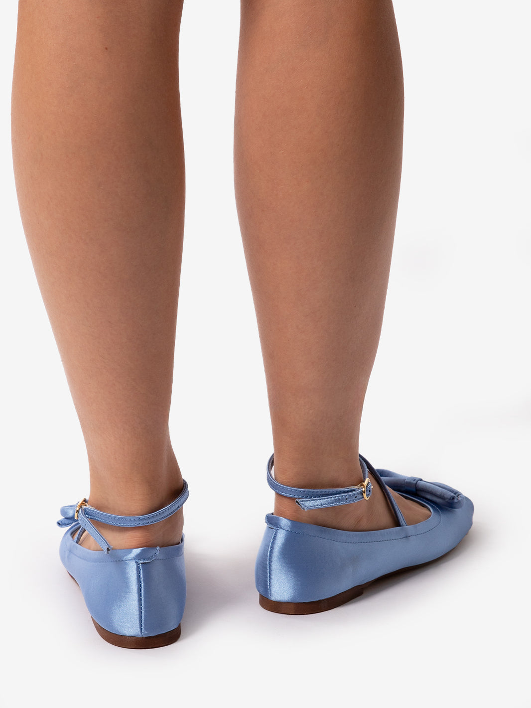 Blue satin ballerina