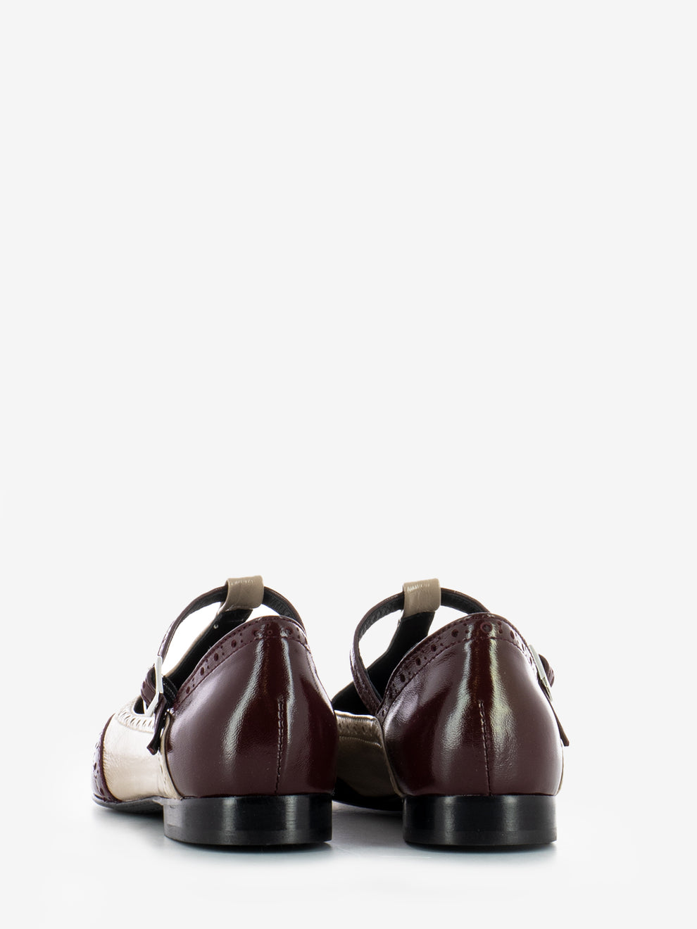 Sand/burgundy English point ballerina