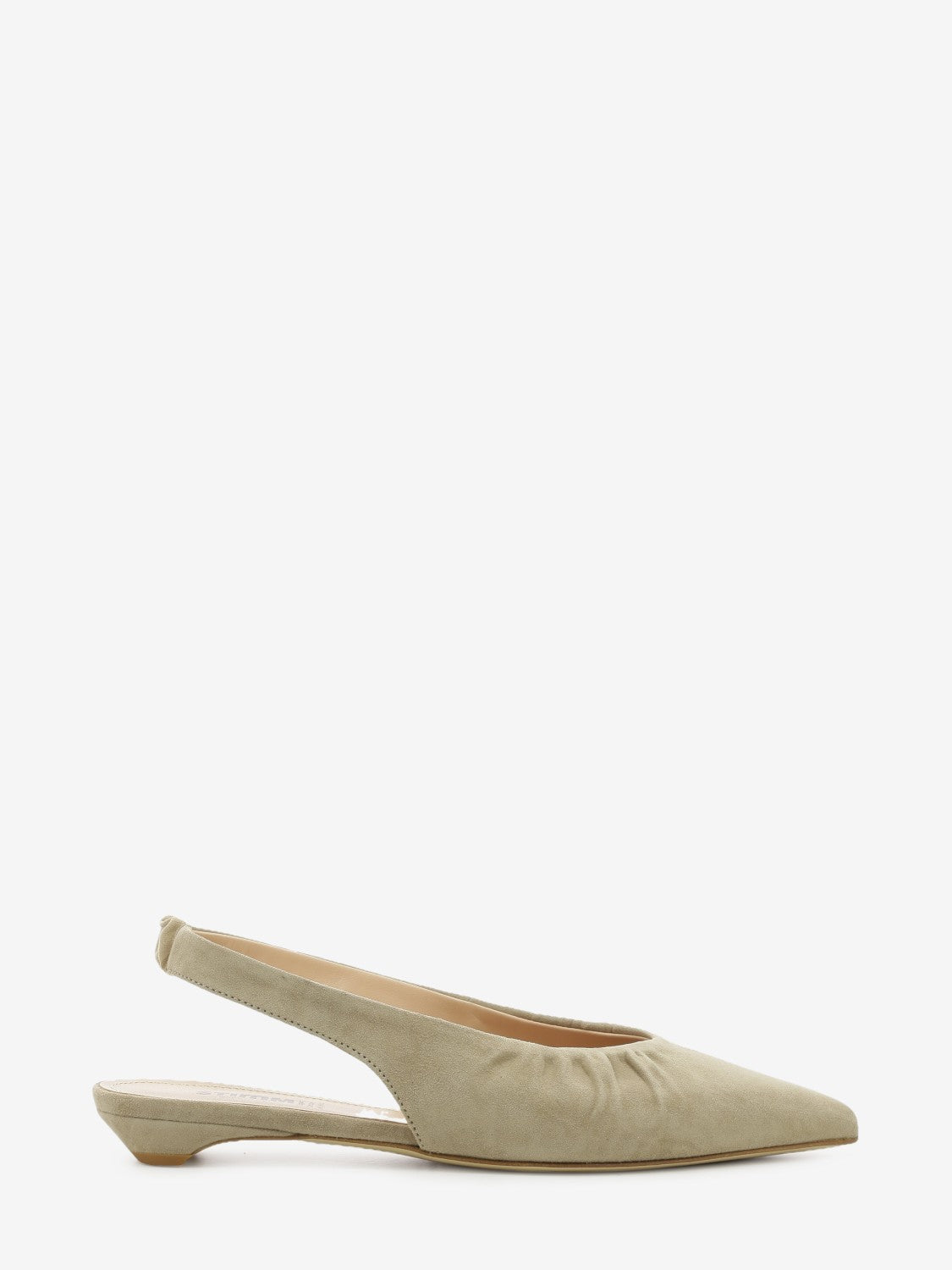 Taupe suede slingback ballet flat
