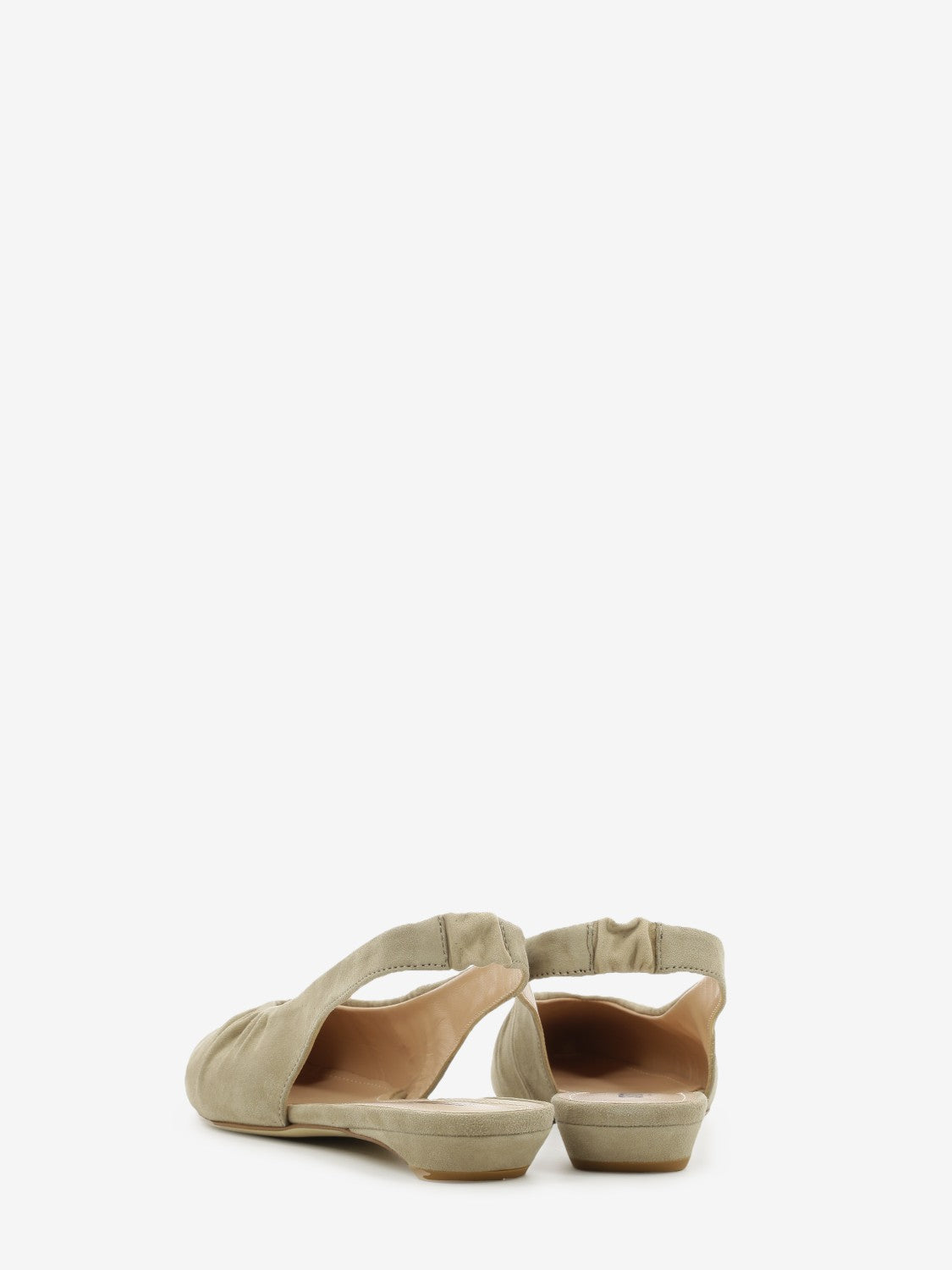 Taupe suede slingback ballet flat