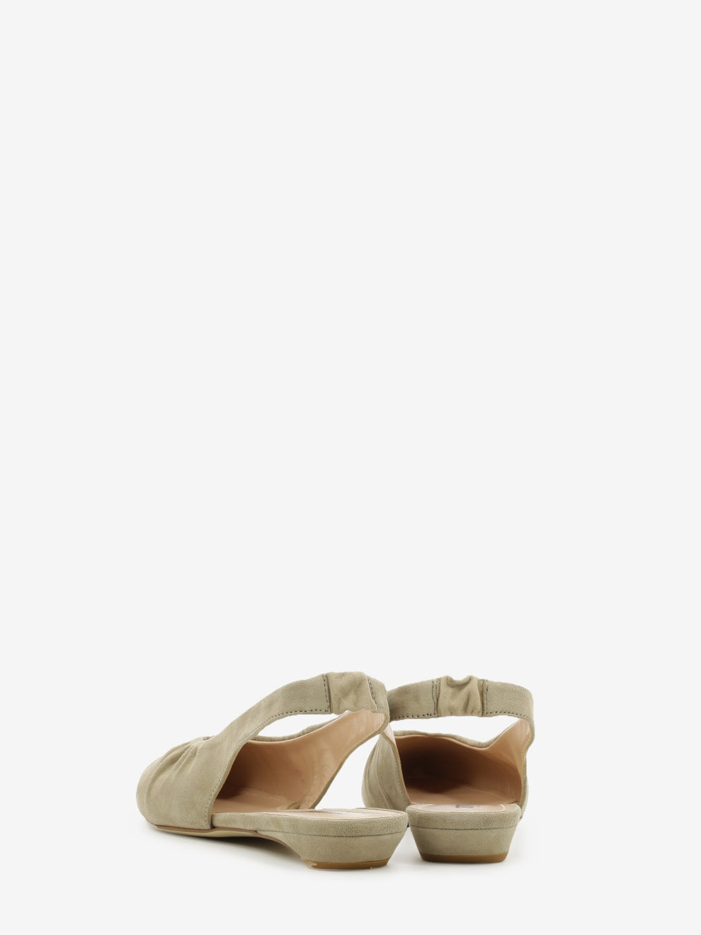 Taupe suede slingback ballet flat