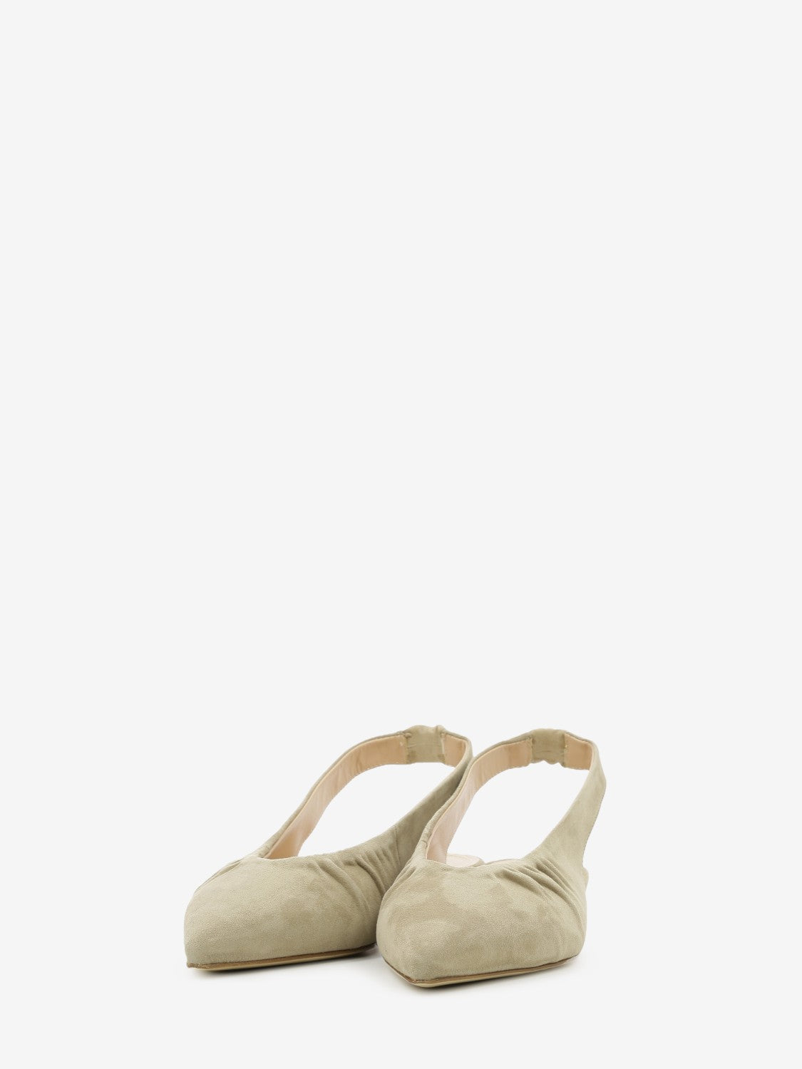 Taupe suede slingback ballet flat