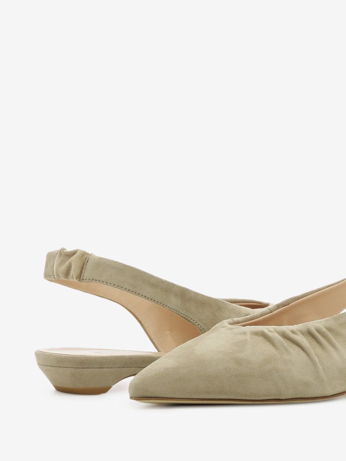 Taupe suede slingback ballet flat