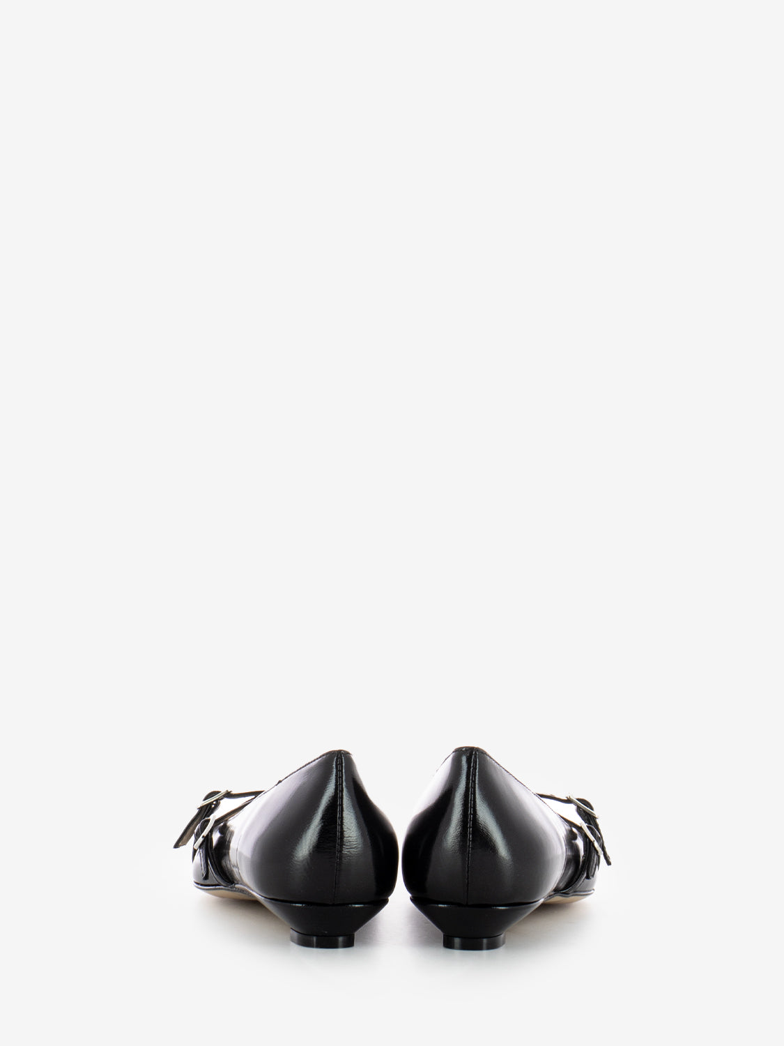 Black woven strap ballerinas