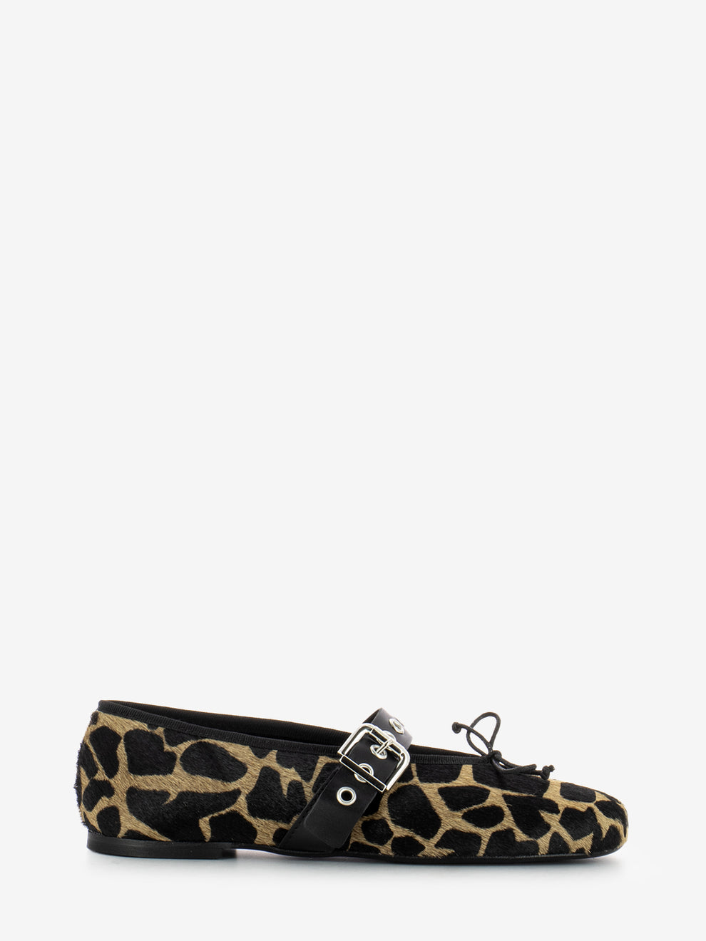 Ballerinas with animalier ponyskin strap
