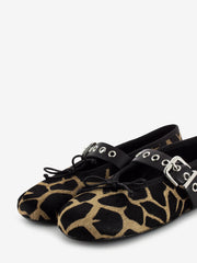 STIMM - Ballerine con cinturino in cavallino animalier