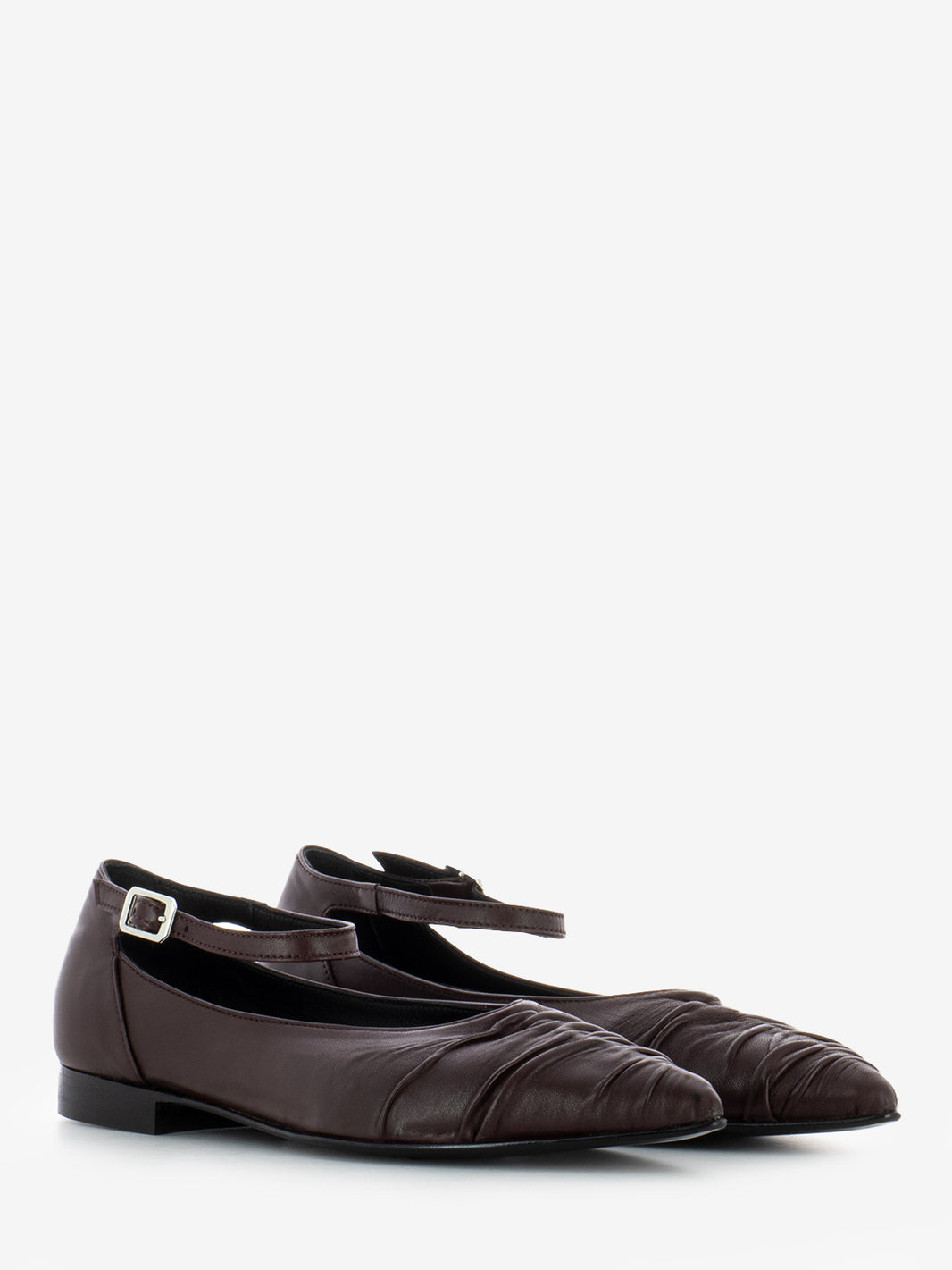 Burgundy tassel strap ballerinas