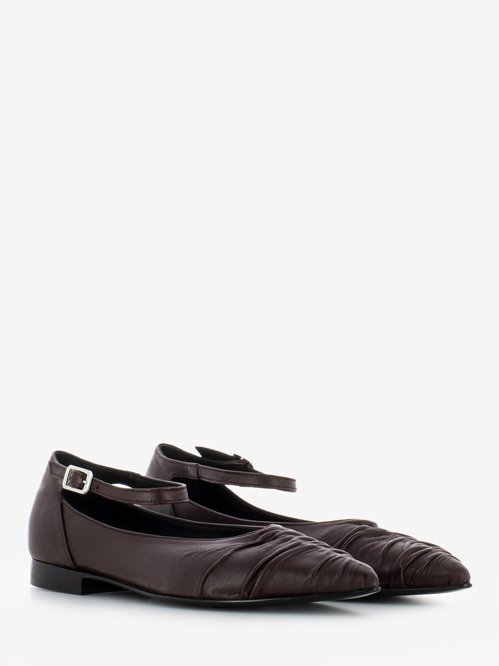 Burgundy tassel strap ballerinas