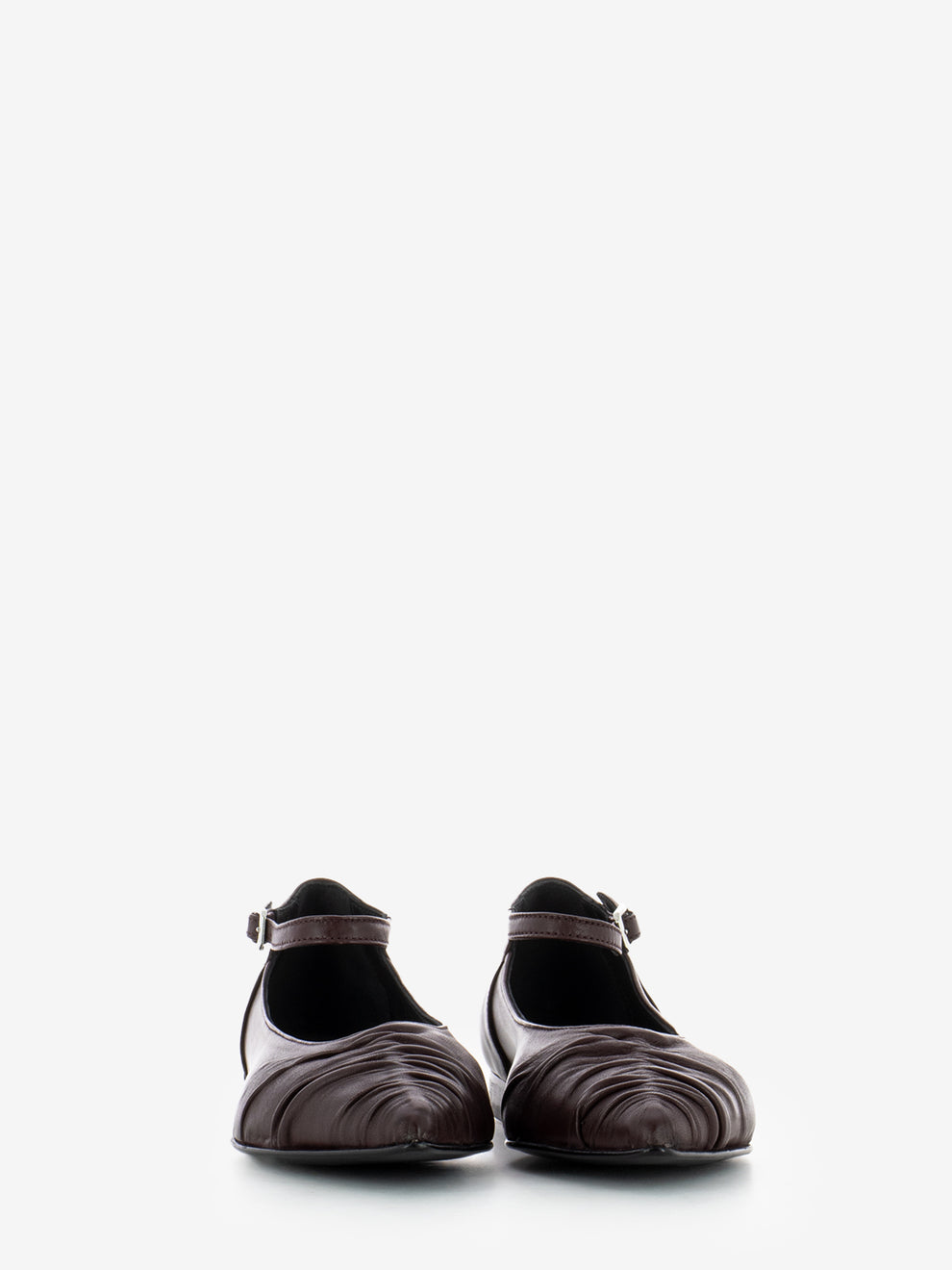 Burgundy tassel strap ballerinas