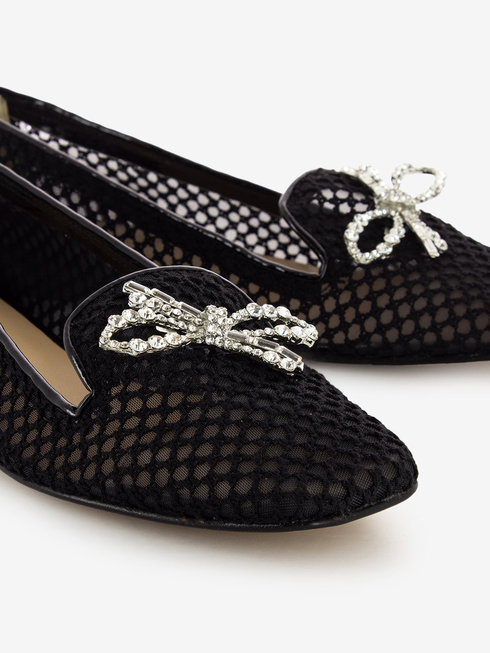 Black square toe ballerinas