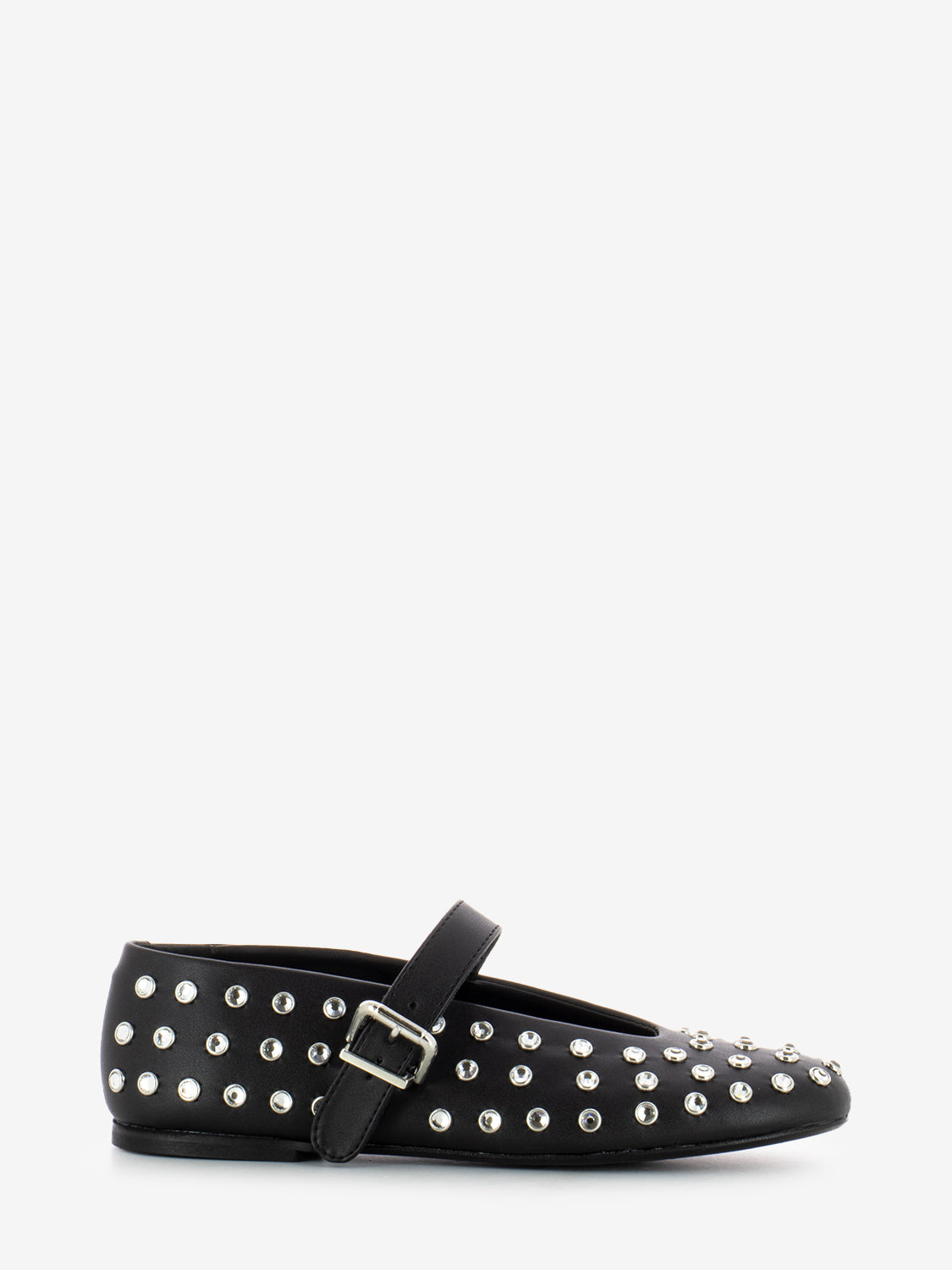 Black rhinestone ballerinas
