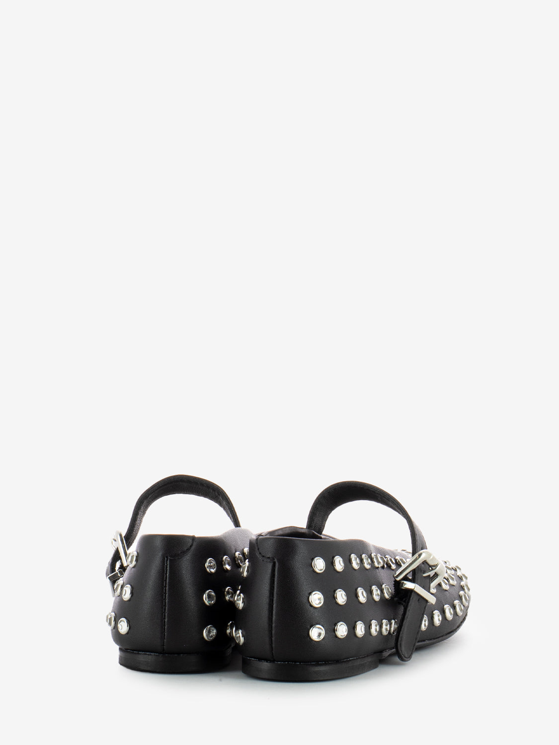 Black rhinestone ballerinas