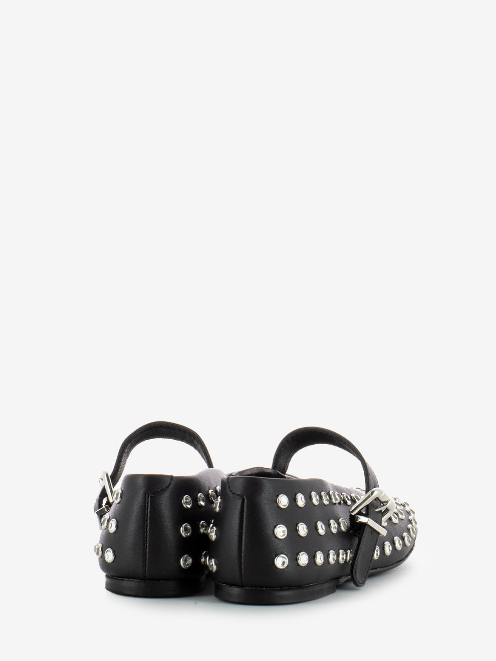 Black rhinestone ballerinas