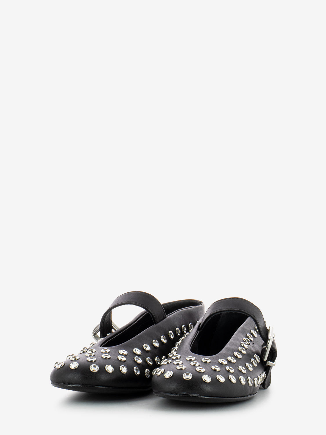 Black rhinestone ballerinas