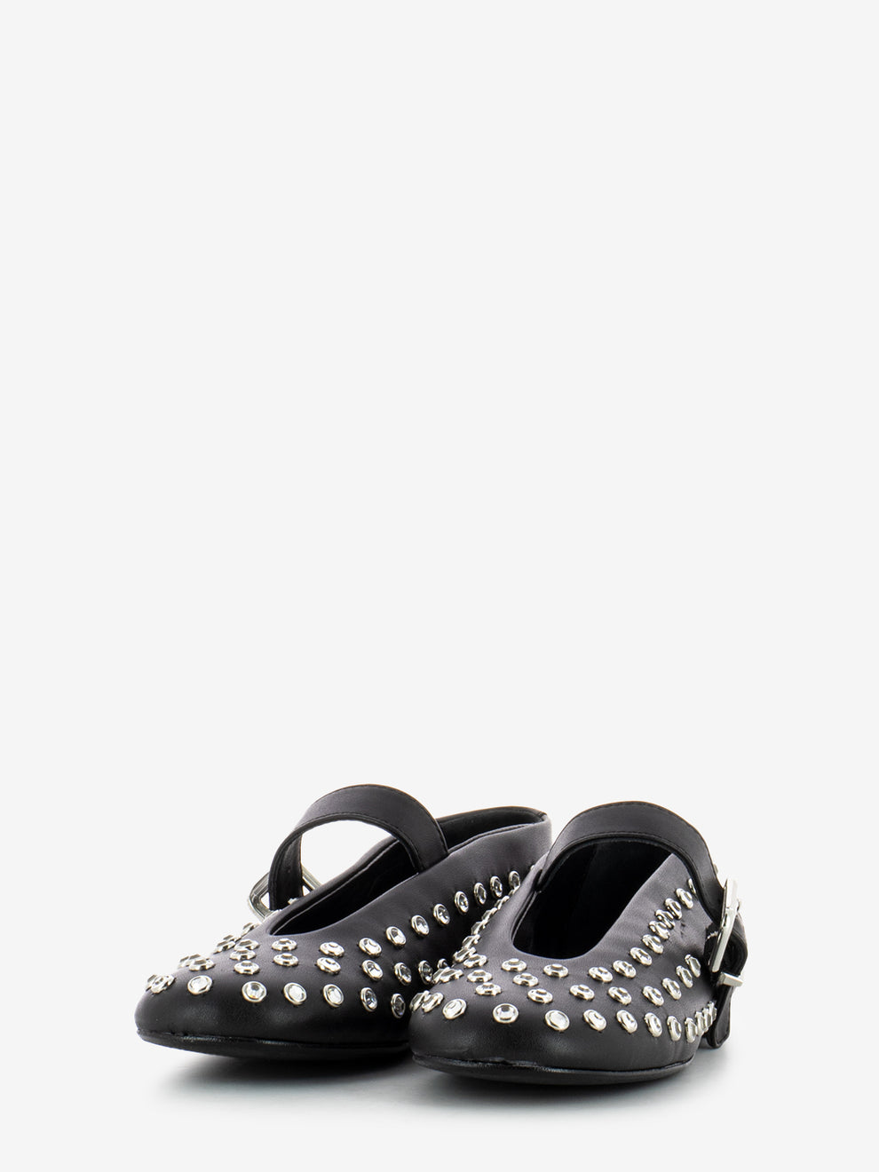 Black rhinestone ballerinas